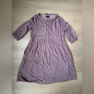 Roolee Mauve Button-Front Midi Dress